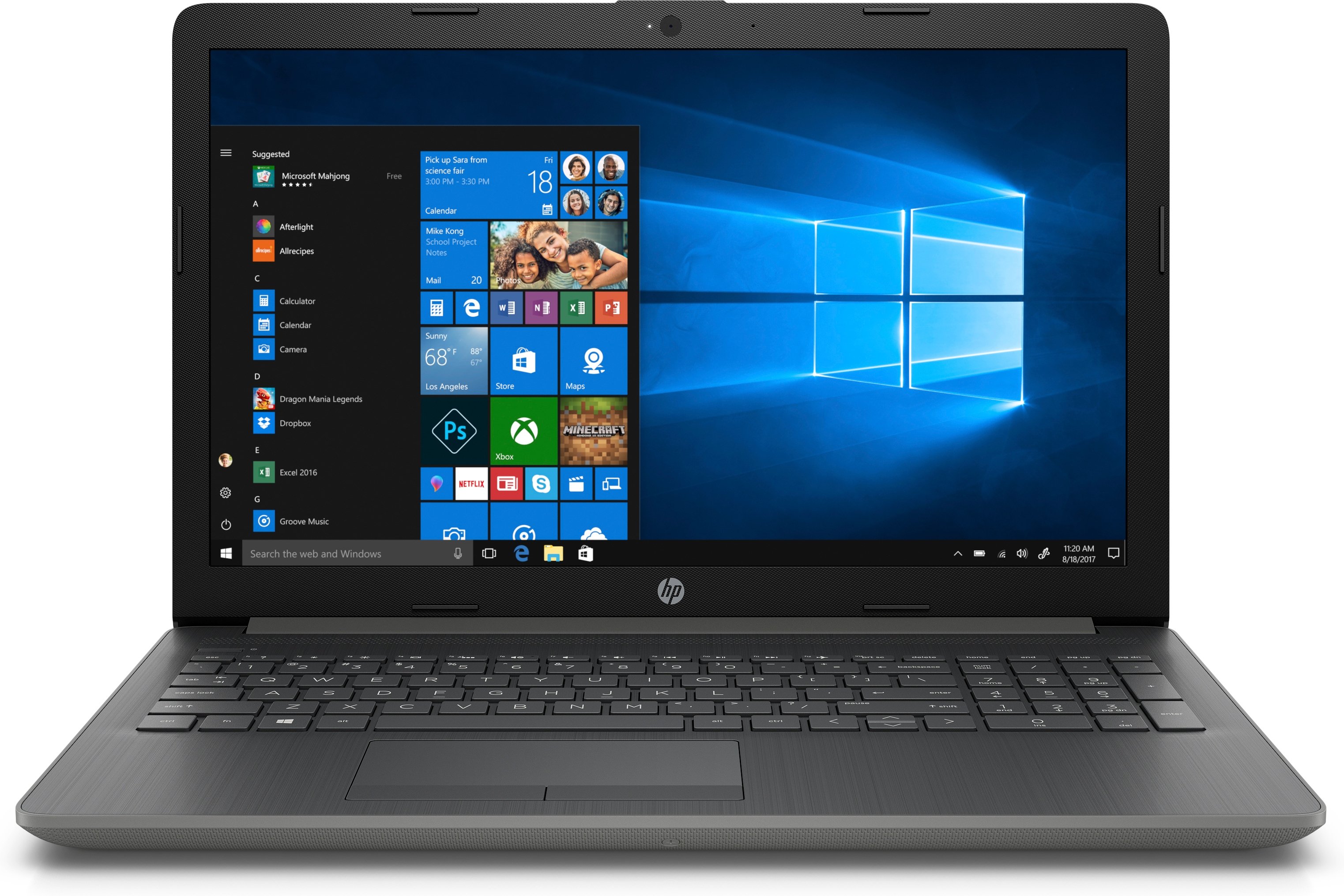 HP Notebook - 15-db0030nl AMD Ryzen™ 5 2500U Computer portatile 39,6 cm (15.6") HD 8 GB DDR4-SDRAM 1 TB HDD Wi-Fi 5 (802.11ac) Windows 10 Home Grigio, Argento