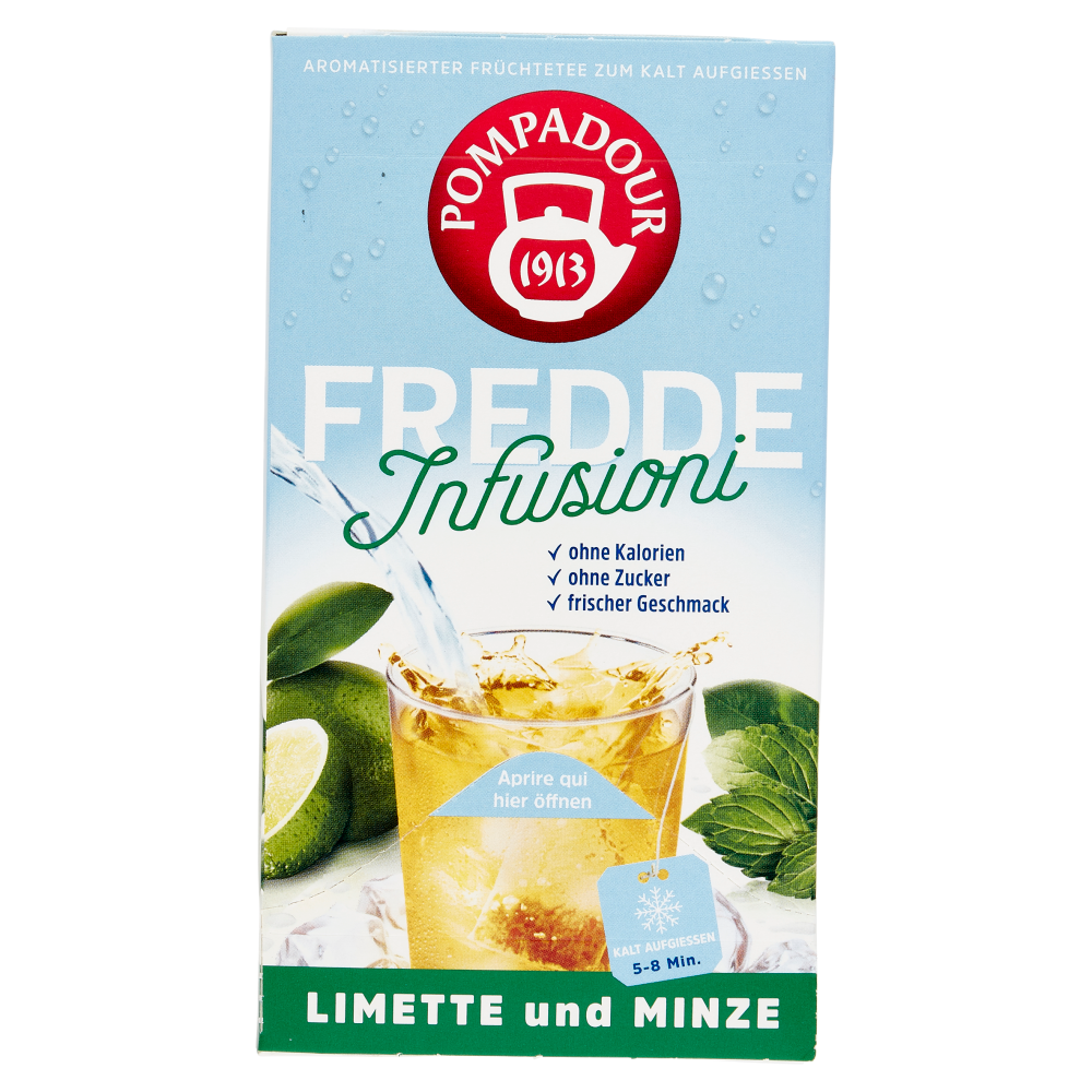 Pompadour Fredde Infusioni Lime e Menta 18 x 2,5 g