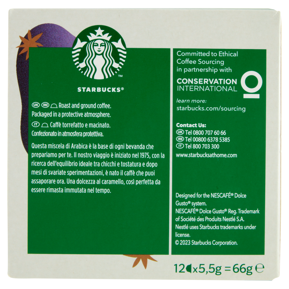 STARBUCKS Espresso Roast by Nescaf&eacute; Dolce Gusto Caff&egrave; 12 Capsule 66 g