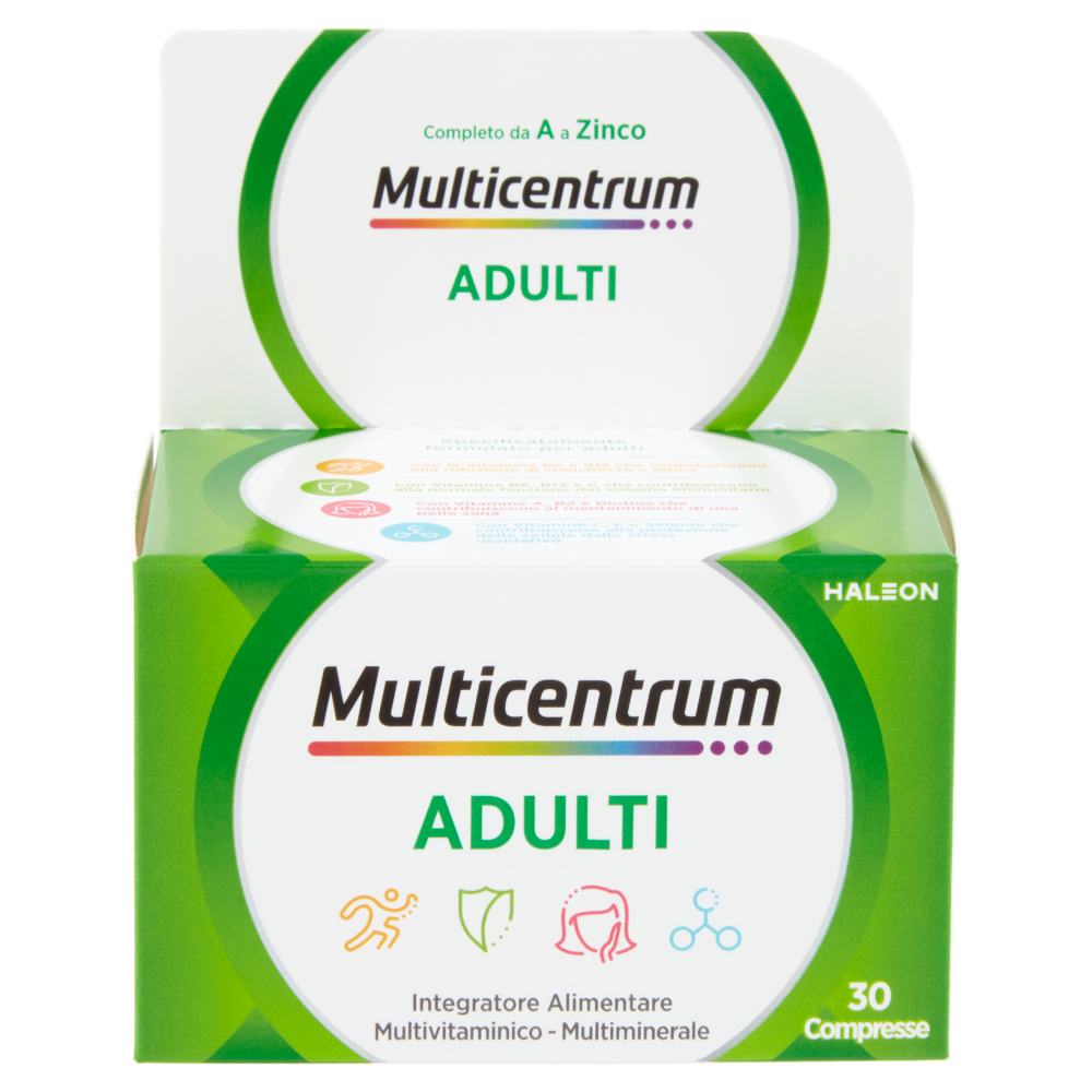 Multicentrum adulti integratore multivitaminico completo vitamina C , A 30 compresse 30 g