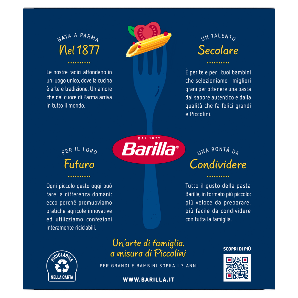 Barilla Pasta Piccolini Mini Penne Rigate 500g