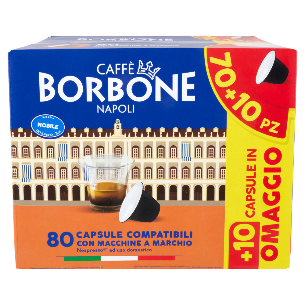 Caff&egrave; Borbone Miscela Nobile Capsule Compatibili Nespresso* ad uso domestico 80 x 5 g