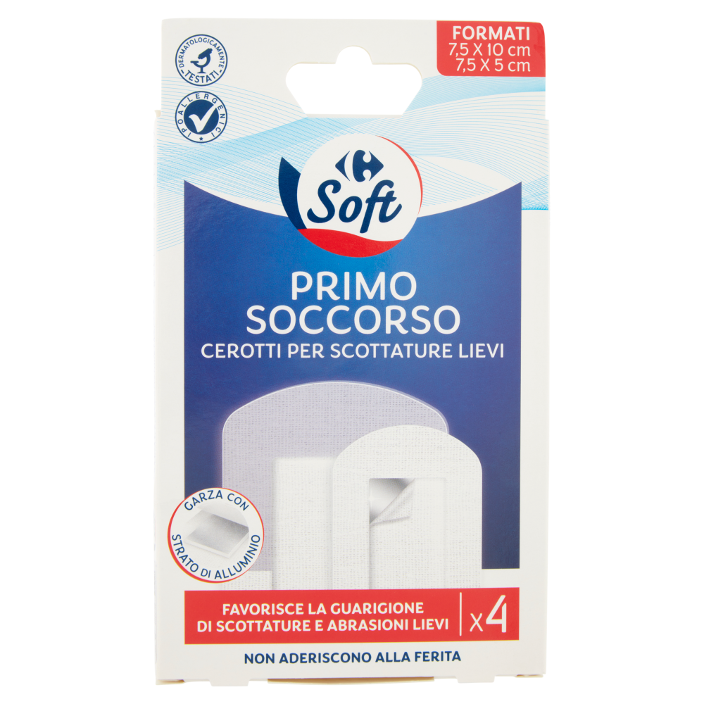 Carrefour Soft Primo Soccorso Cerotti per Scottature Lievi 4 pz