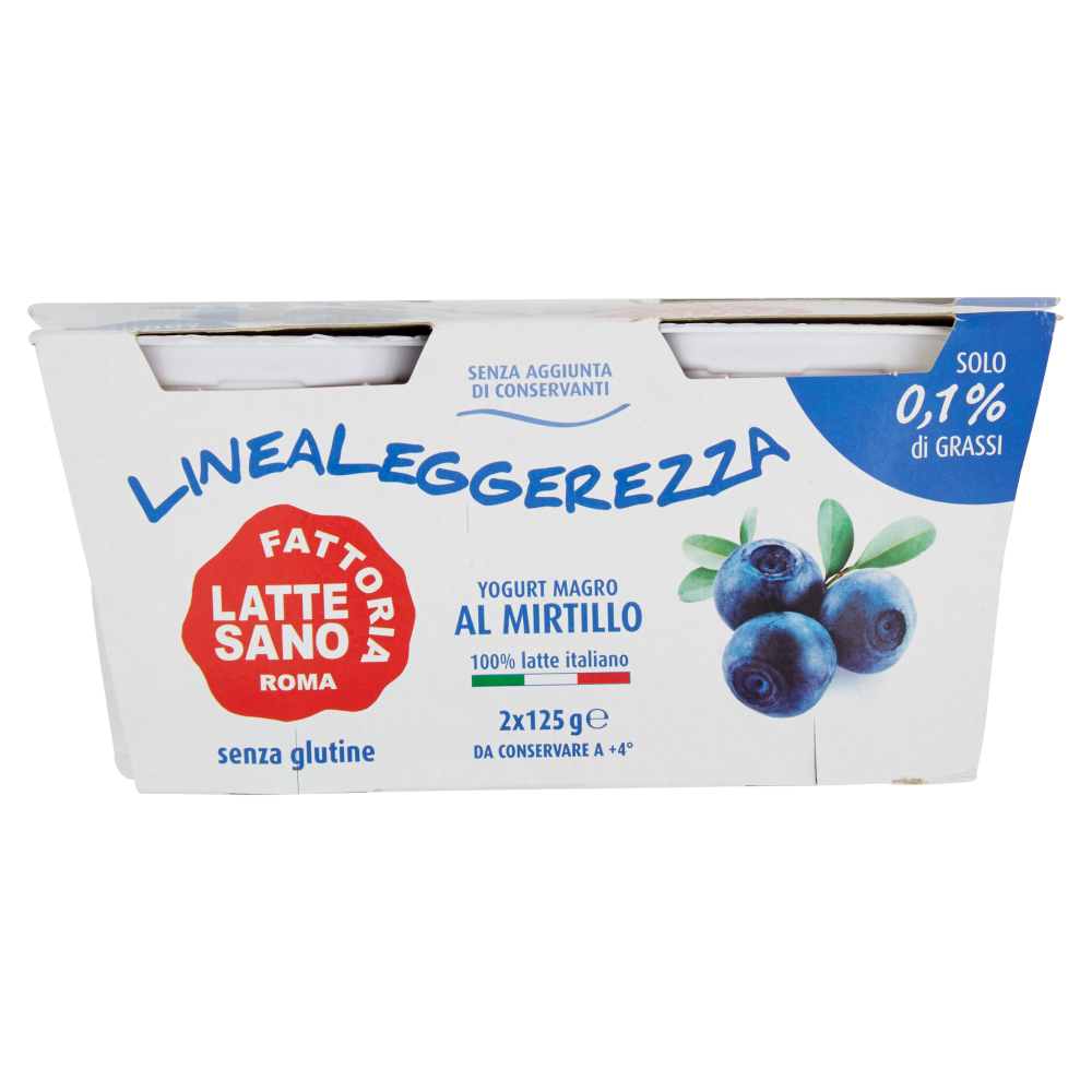 Fattoria Latte Sano Linealeggerezza Yogurt Magro al Mirtillo 2 x 125 g