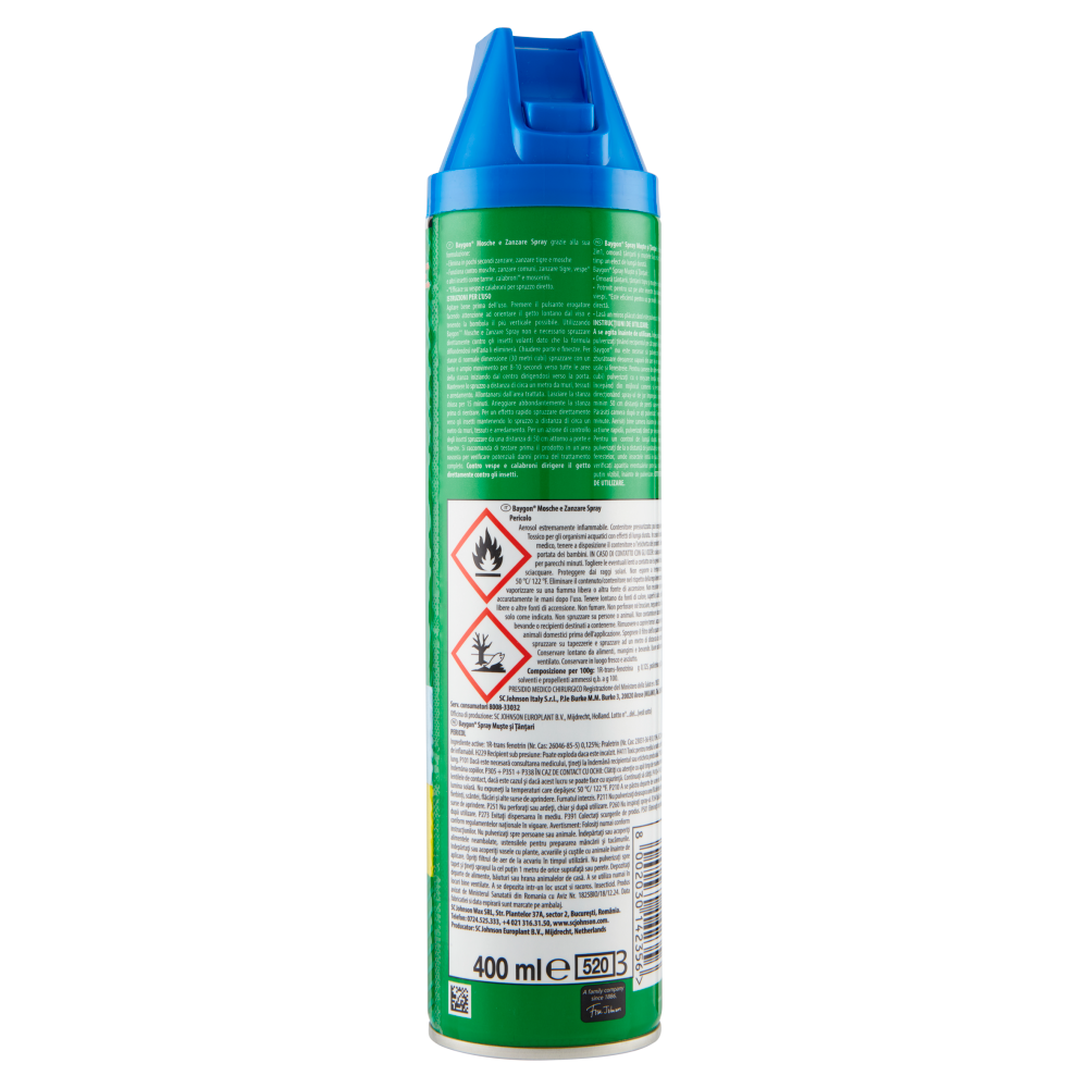 Baygon Mosche e Zanzare Spray 400 ml