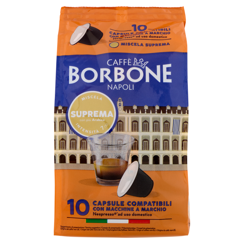 Caff&egrave; Borbone Miscela Suprema Capsule Compatibili Nespresso* ad uso domestico 10 x 5 g