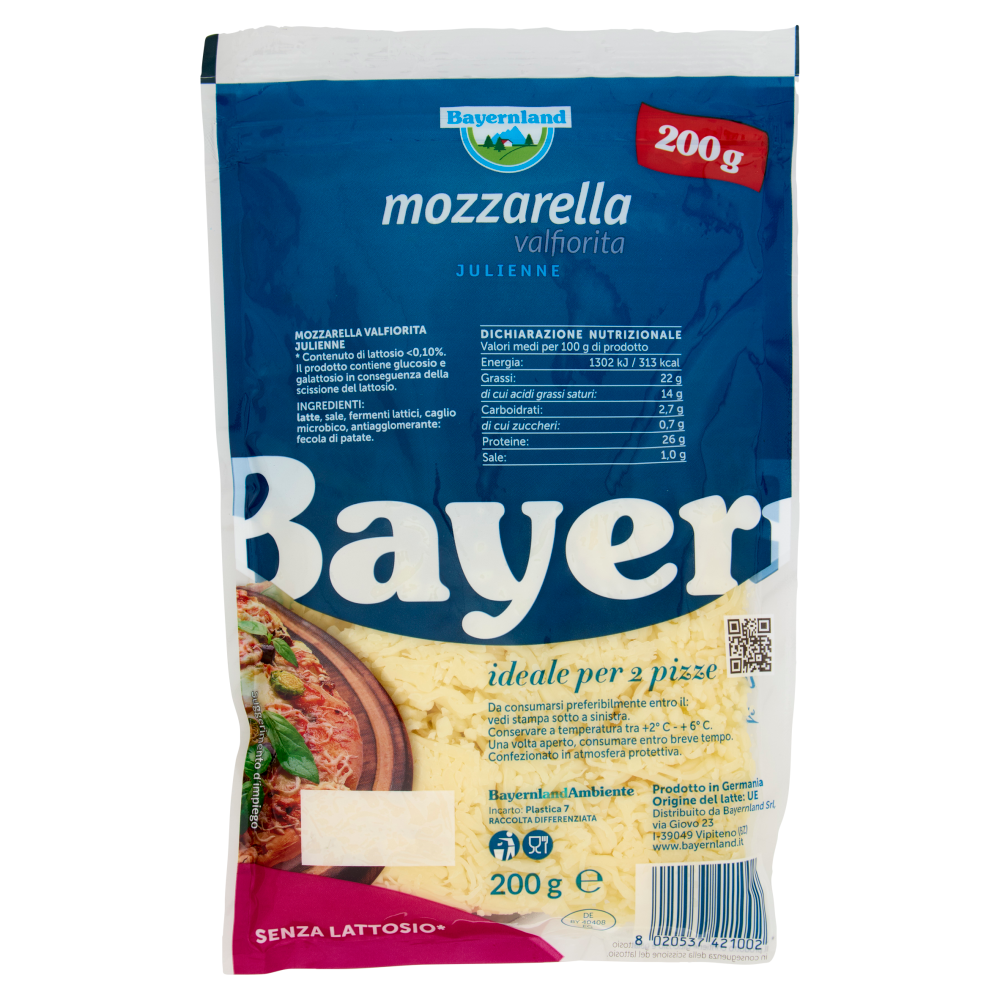 Bayernland mozzarella valfiorita Julienne 200 g
