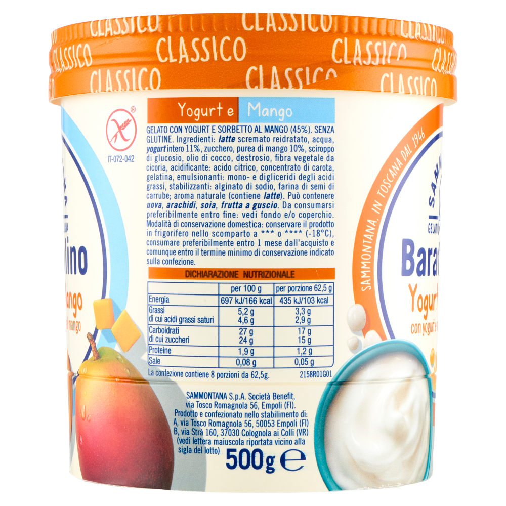 Sammontana Barattolino Classico Yogurt e Mango 500 g