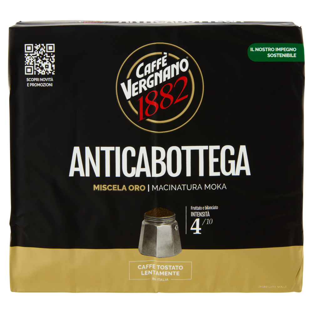 Caffè Vergnano 1882 Anticabottega Miscela Oro Macinatura Moka 2 x 250 g
