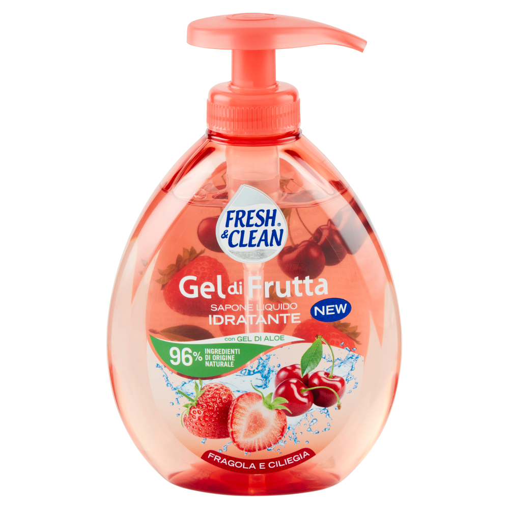 Fresh & Clean Gel di Frutta Sapone Liquido Idratante Fragola e Ciliegia 300 ml