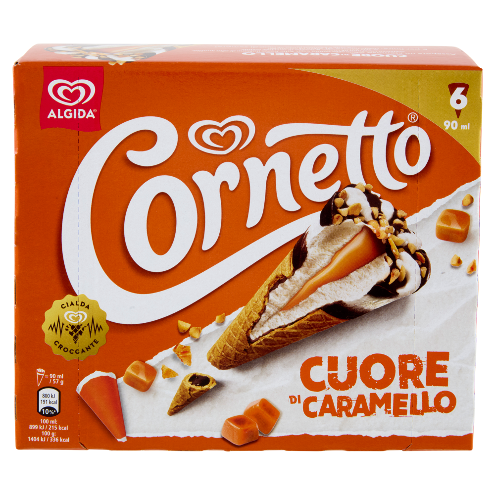 Cornetto Algida Cuore di Caramello 6 Gelati 342 g