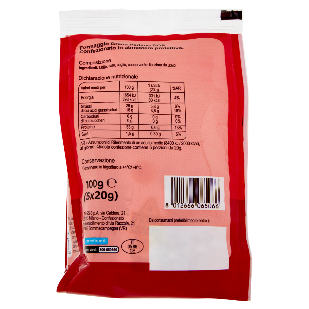 Carrefour Extra 5 Snacks di Grana Padano DOP 5 x 20 g