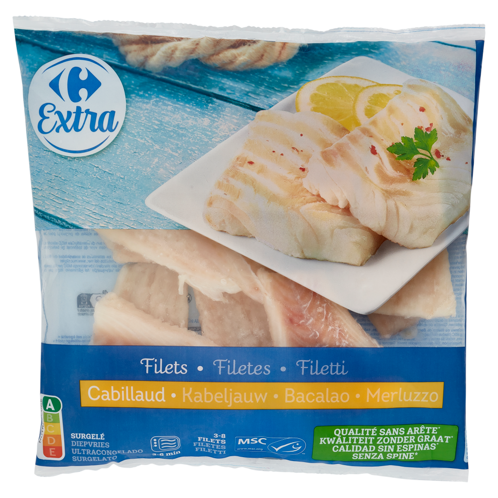 Carrefour Extra Filetti Merluzzo Senza Spine* Surgelato 600 g