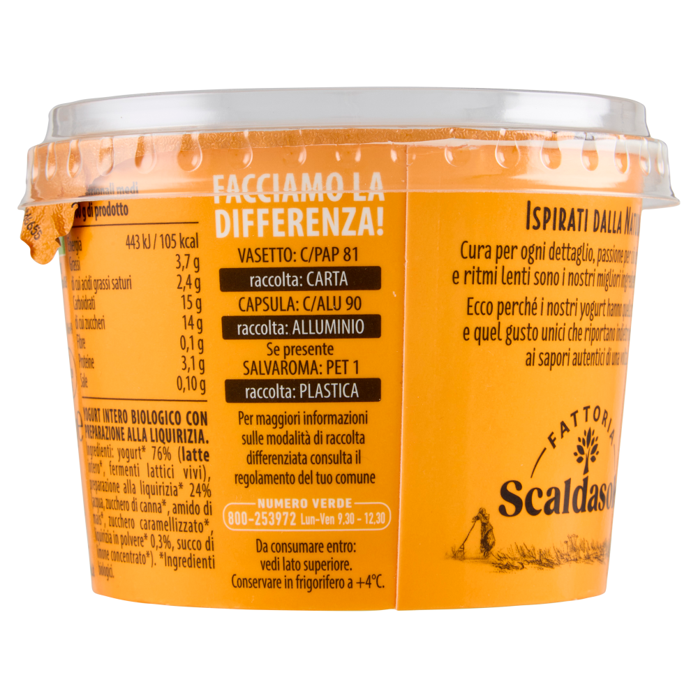 Fattoria Scaldasole Liquirizia yogurt biologico 250 g