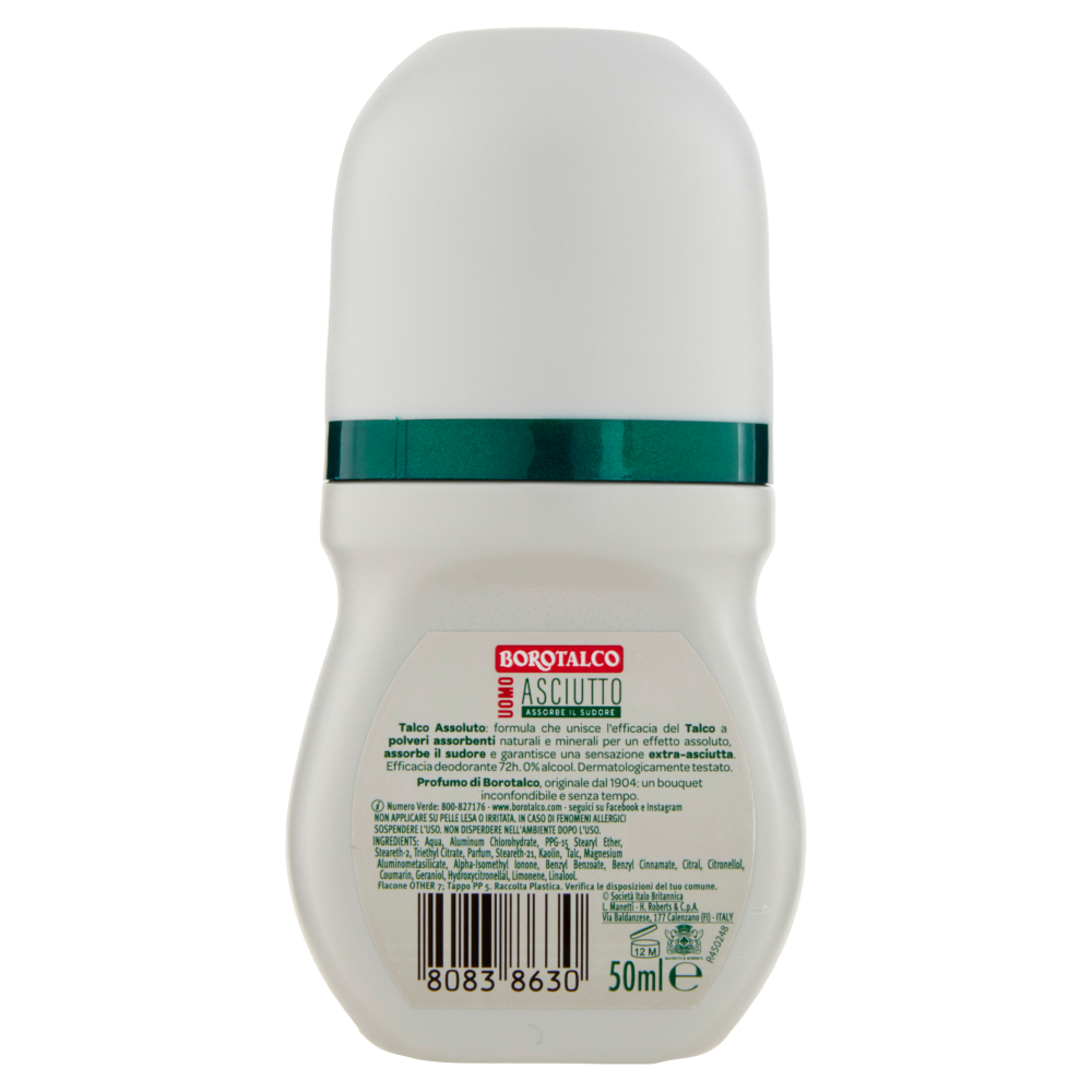 Borotalco Uomo Asciutto Profumo di Borotalco Deo Roll On 50 ml