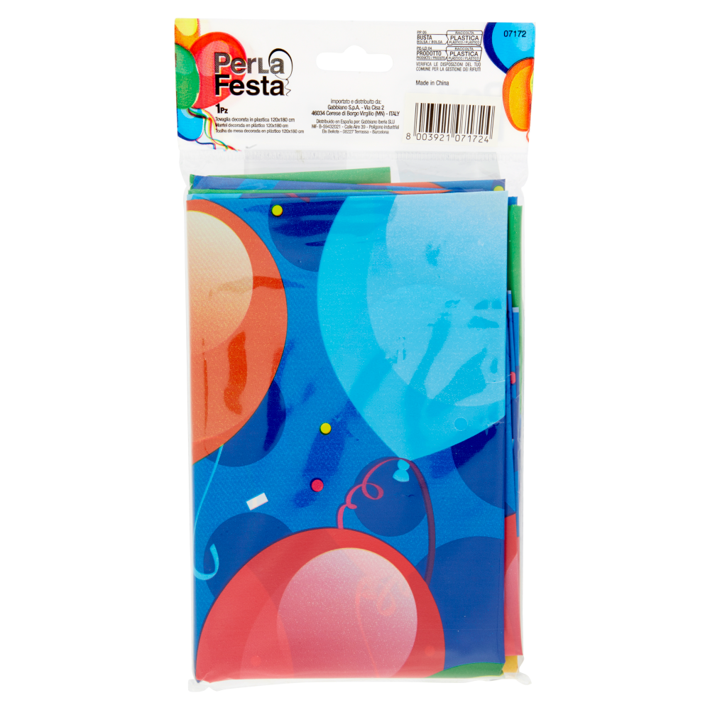 PerLa Festa Tovaglia decorata in plastica 120x180 cm Palloncini 1 pz