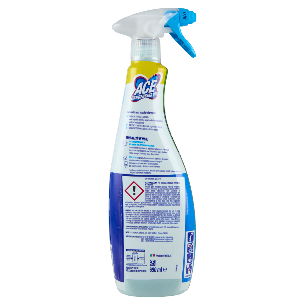 Ace Candeggina Più +Mousse Fresco profumo 690 ml