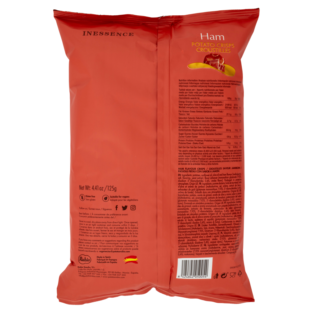 Inessence Ham Potato Crisps 125 g