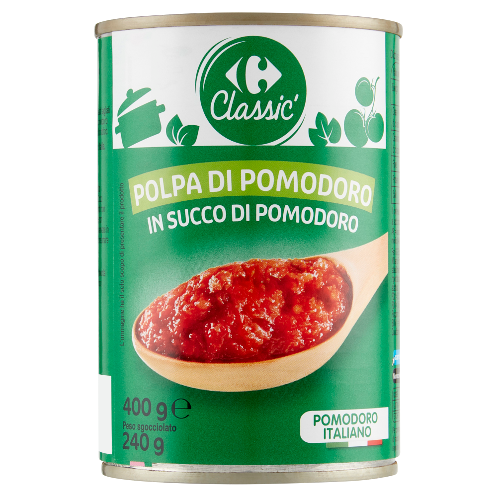 Carrefour Classic Polpa di Pomodoro in Succo di Pomodoro 400 g