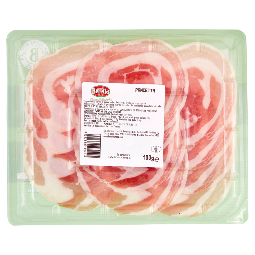 Fratelli Beretta Fresca Salumeria Pancetta Classica 100 g
