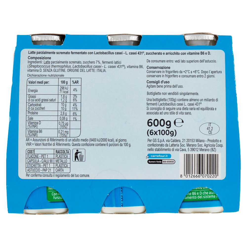 Carrefour Classic Probiotico Bianco 6 x 100 g