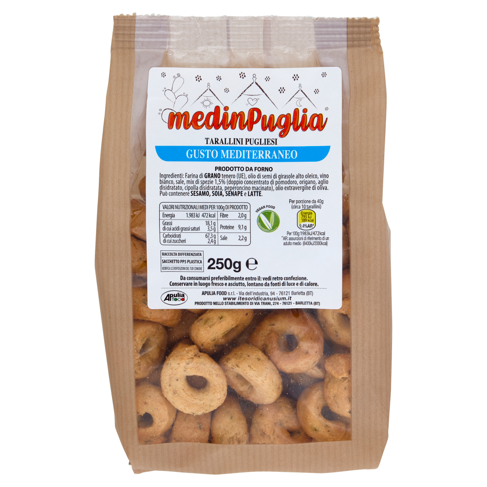 medinPuglia Tarallini Pugliesi Gusto Mediterraneo 250 g