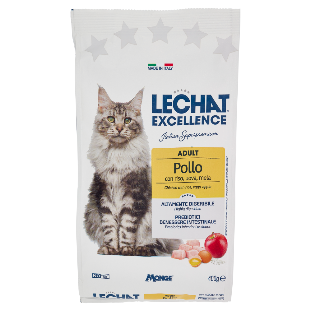 Le Chat Excellence Adult Pollo con riso, uova, mela 400 g