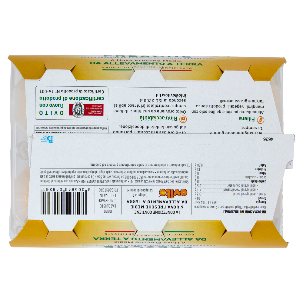 Ovito Fresche 6 Uova Fresche Medie da Allevamento a Terra