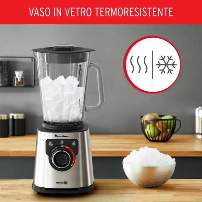 Moulinex LM871D Frullatore PerfectMix+ Silver con caraffa in vetro