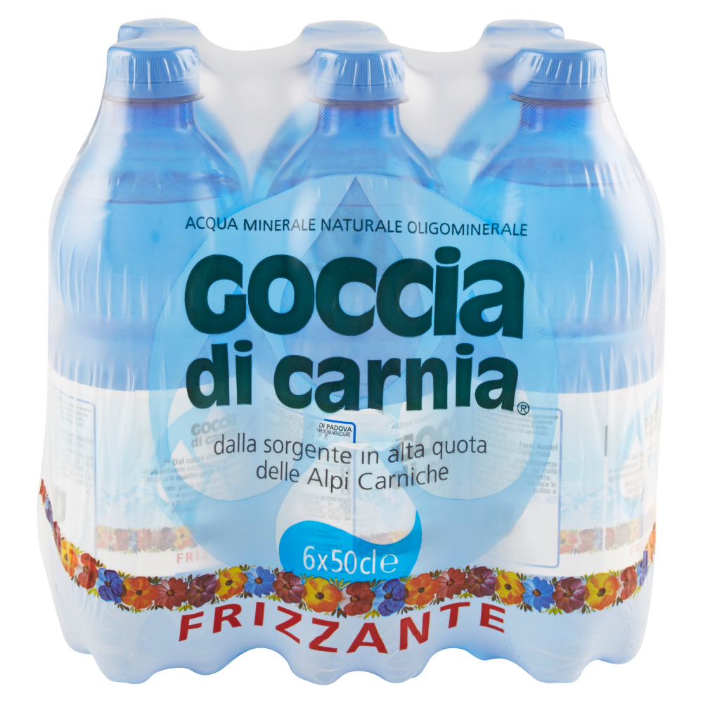 Goccia di Carnia Acqua Minerale Naturale Oligominerale Frizzante 6 x 50 cl