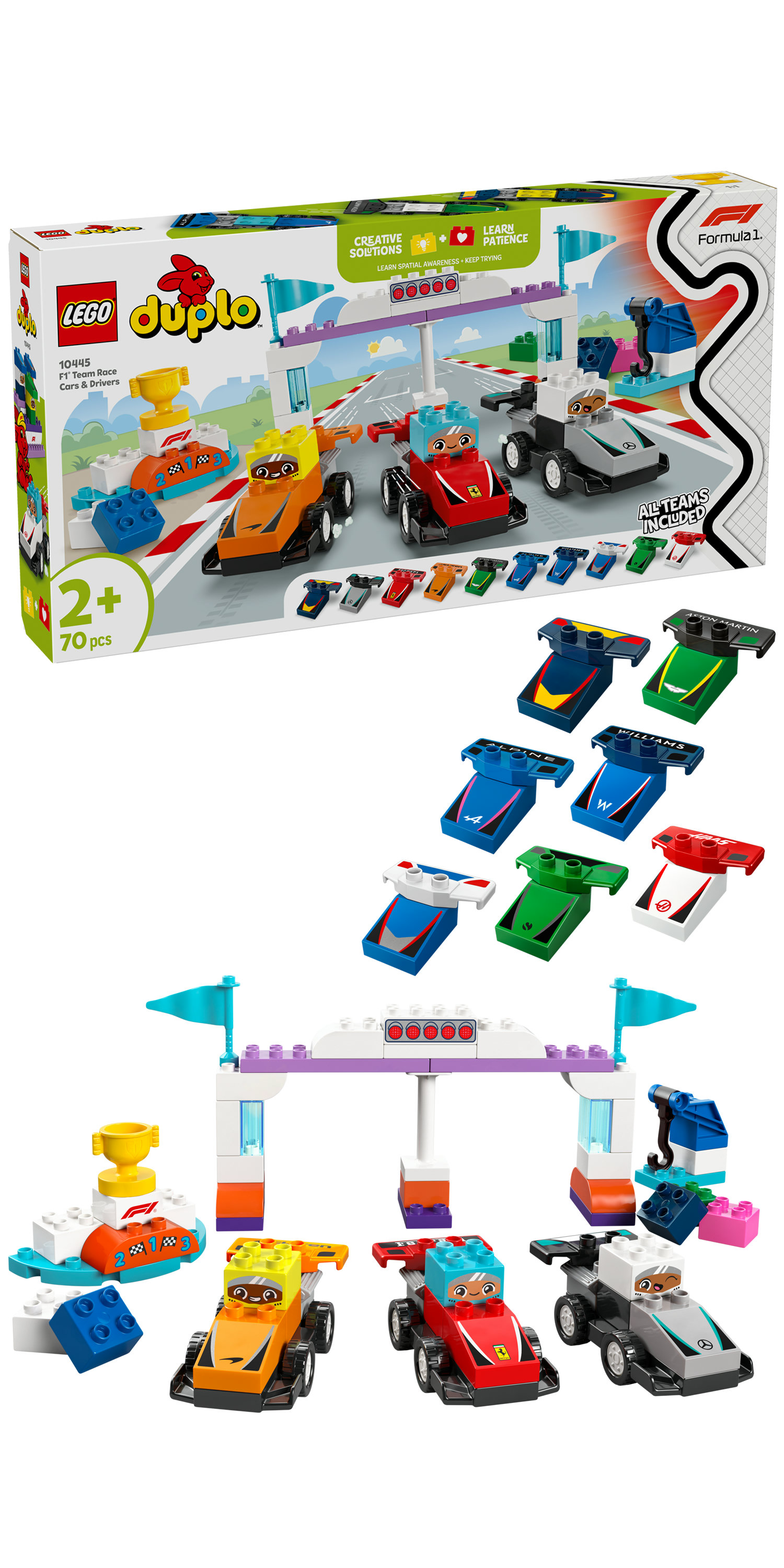 LEGO DUPLO Auto da corsa e piloti Team F1®
