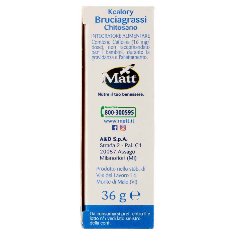 Matt Nutrition Kcalory Bruciagrassi Chitosano 40 compresse 36 g