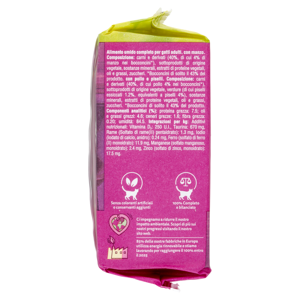 Whiskas Pranzetti con Manzo, con Pollo e piselli in Salsa 6 x 50 g