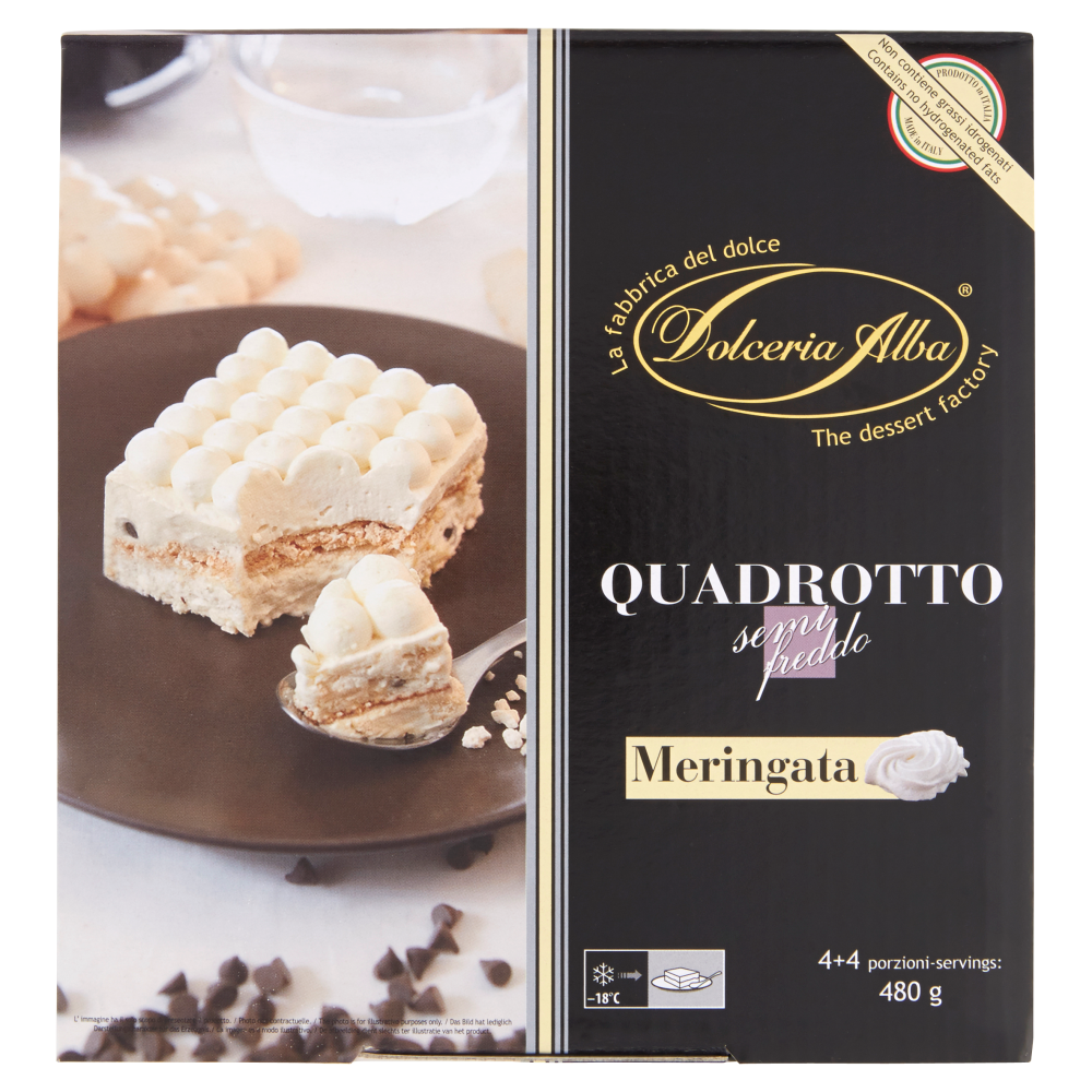Dolceria Alba Quadrotto semi freddo Meringata 4+4 porzioni 480 g