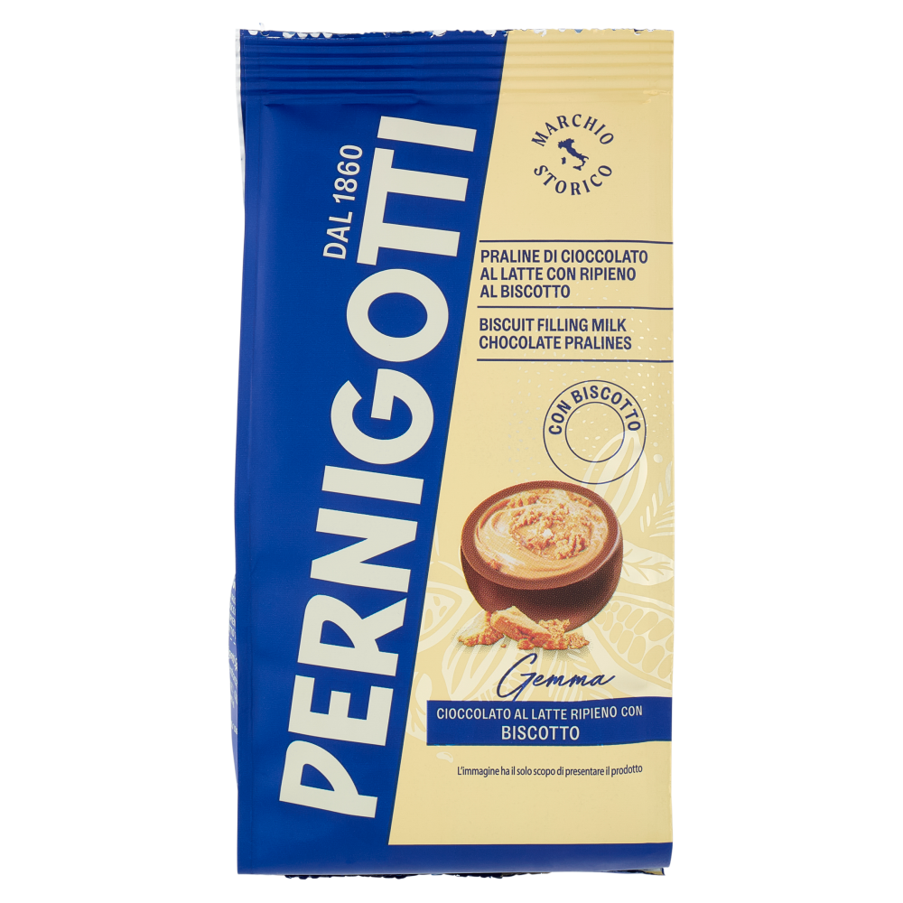Pernigotti Gemma Cioccolato al Latte Ripieno con Biscotto 140 g