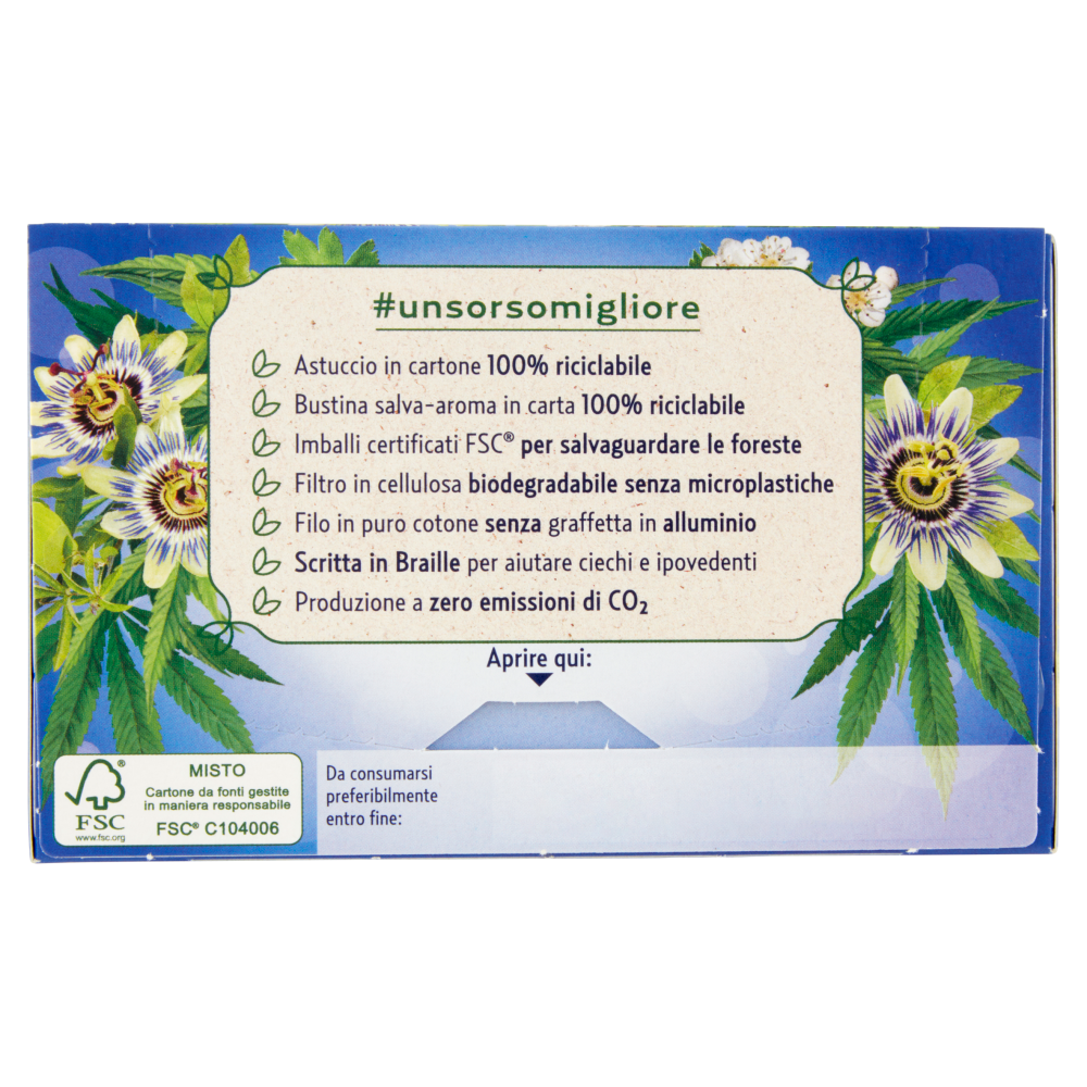 Pompadour Le Tisane Buona Notte con Passiflora e Canapa* 18 x 2,2 g