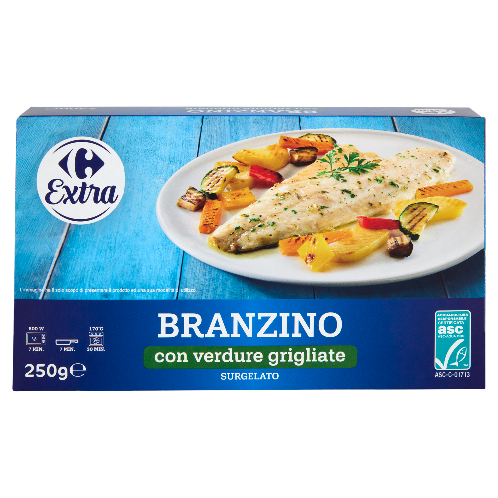 Carrefour Extra Branzino con verdure grigliate Surgelato 250 g