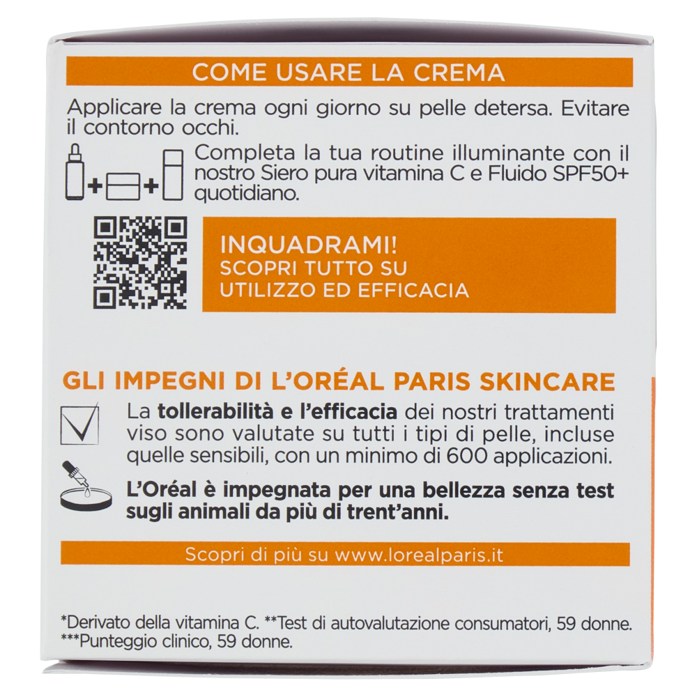 L'Oréal Paris Revitalift Clinical Crema Viso Vitamina C Illuminante e Levigante, 50 ml