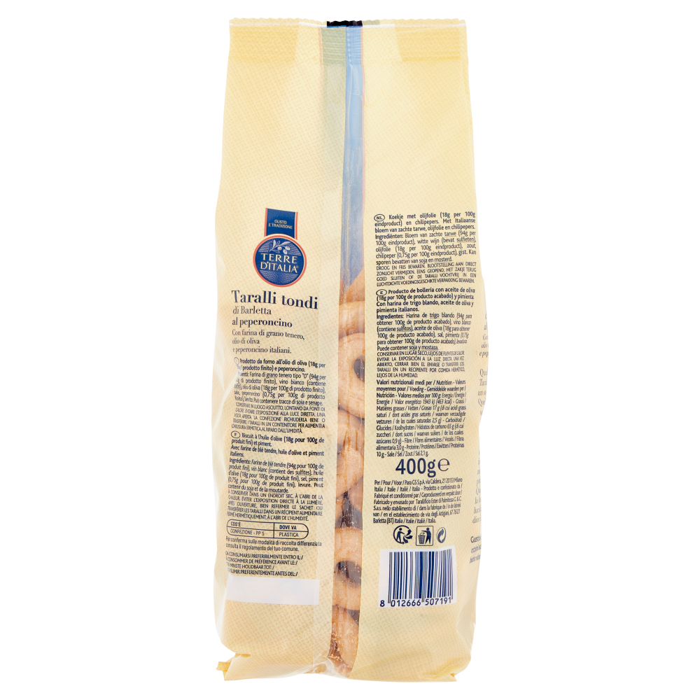 Terre d'Italia Taralli tondi di Barletta al peperoncino 400 g