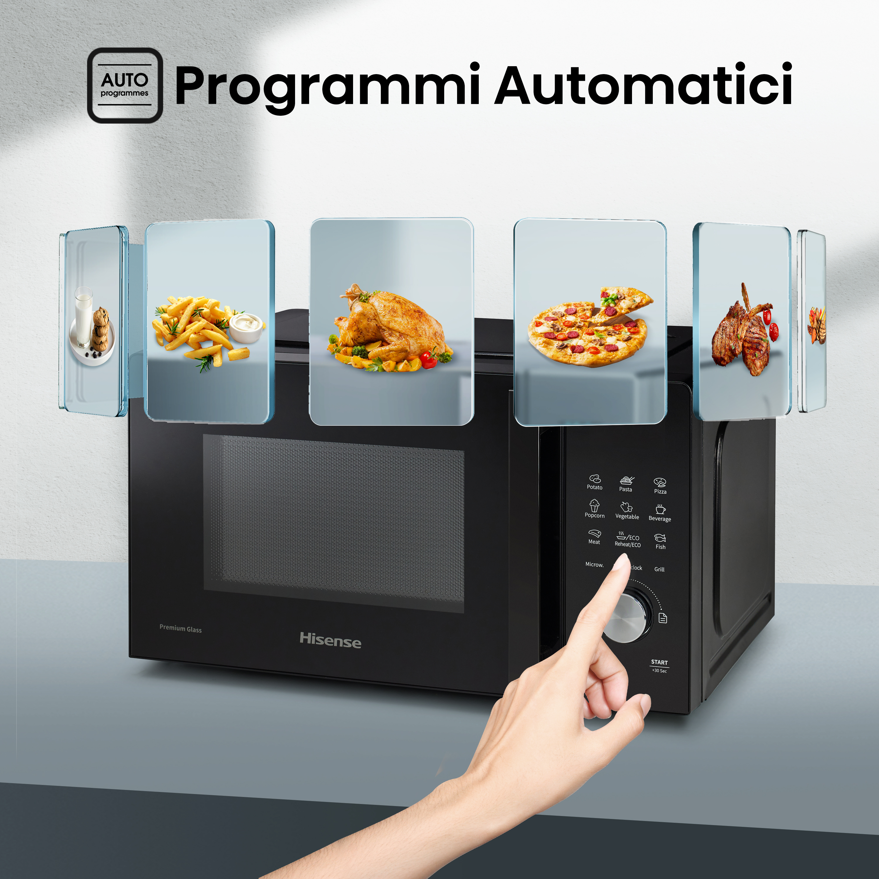 Hisense H20MOBSD1HG forno a microonde Nero Microonde con grill Superficie piana 20 L 700 W