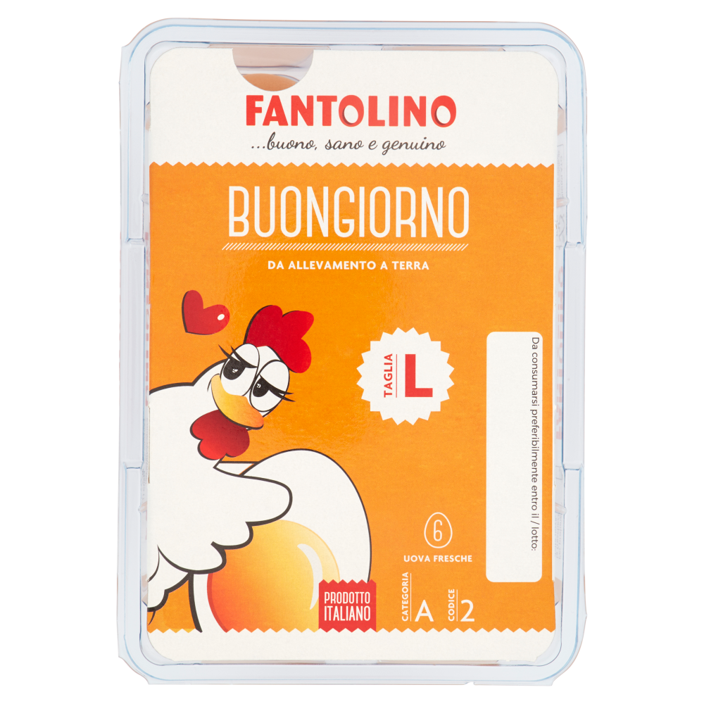 Fantolino Buongiorno 6 Uova Fresche da Allevamento a Terra Taglia L