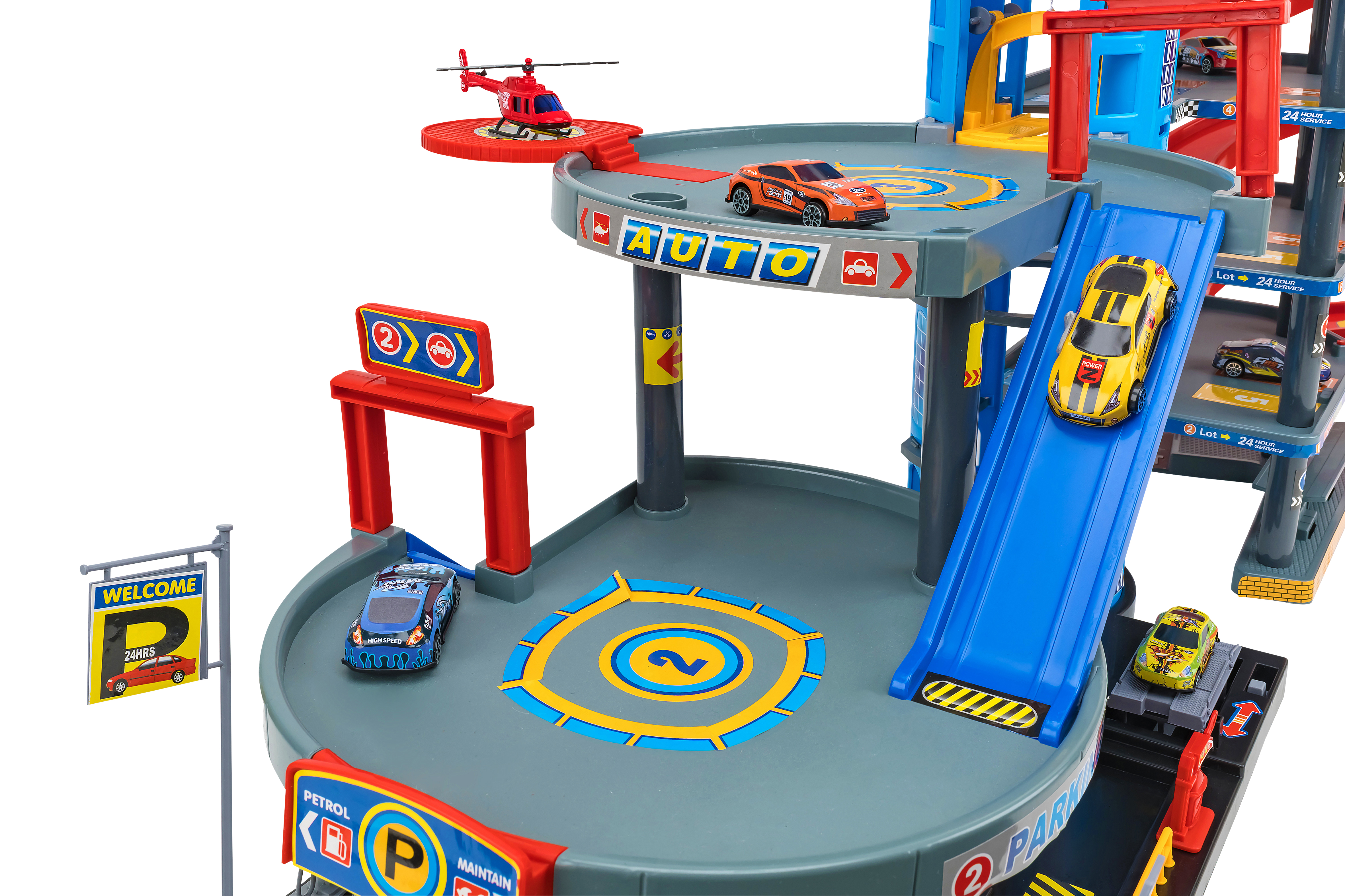 W'Toy Garage 7 piani con veicoli die-cast