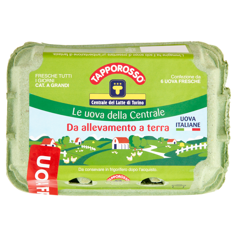 Tapporosso 6 Uova Fresche da allevamento a terra