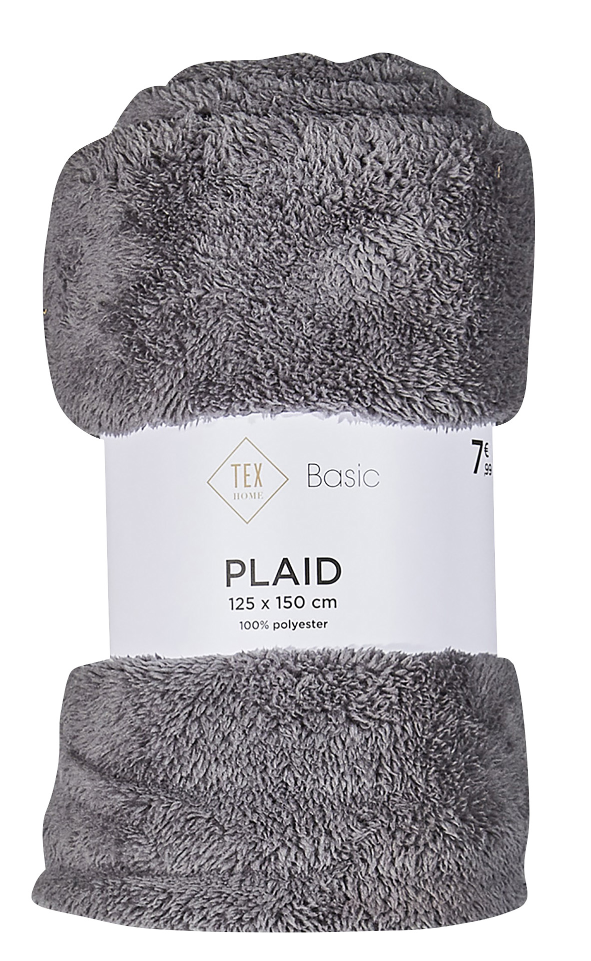 TEX HOME Plaid microfibra singolo, grigio