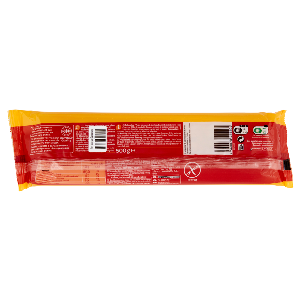 Carrefour Spaghetti No Gluten!* 500 g