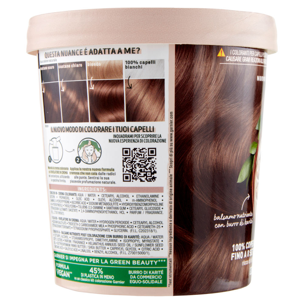 Garnier GOOD 6.0 Castano Mocaccino, colorazione permanente senza ammoniaca, 90% di origine naturale