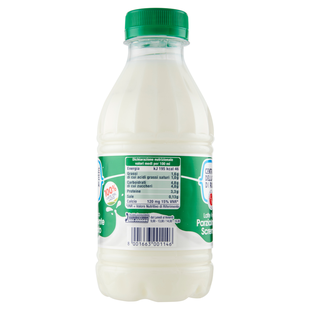 Centrale del Latte di Roma Latte Fresco Parzialmente Scremato 500 ml