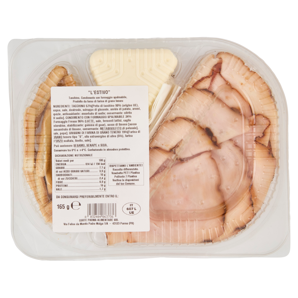 Amoretti Apri & Gusta Estivo Tacchino, Mousse al formaggio, Grissini 165 g