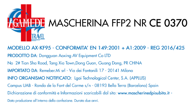 5 mascherine FFP2/KN95