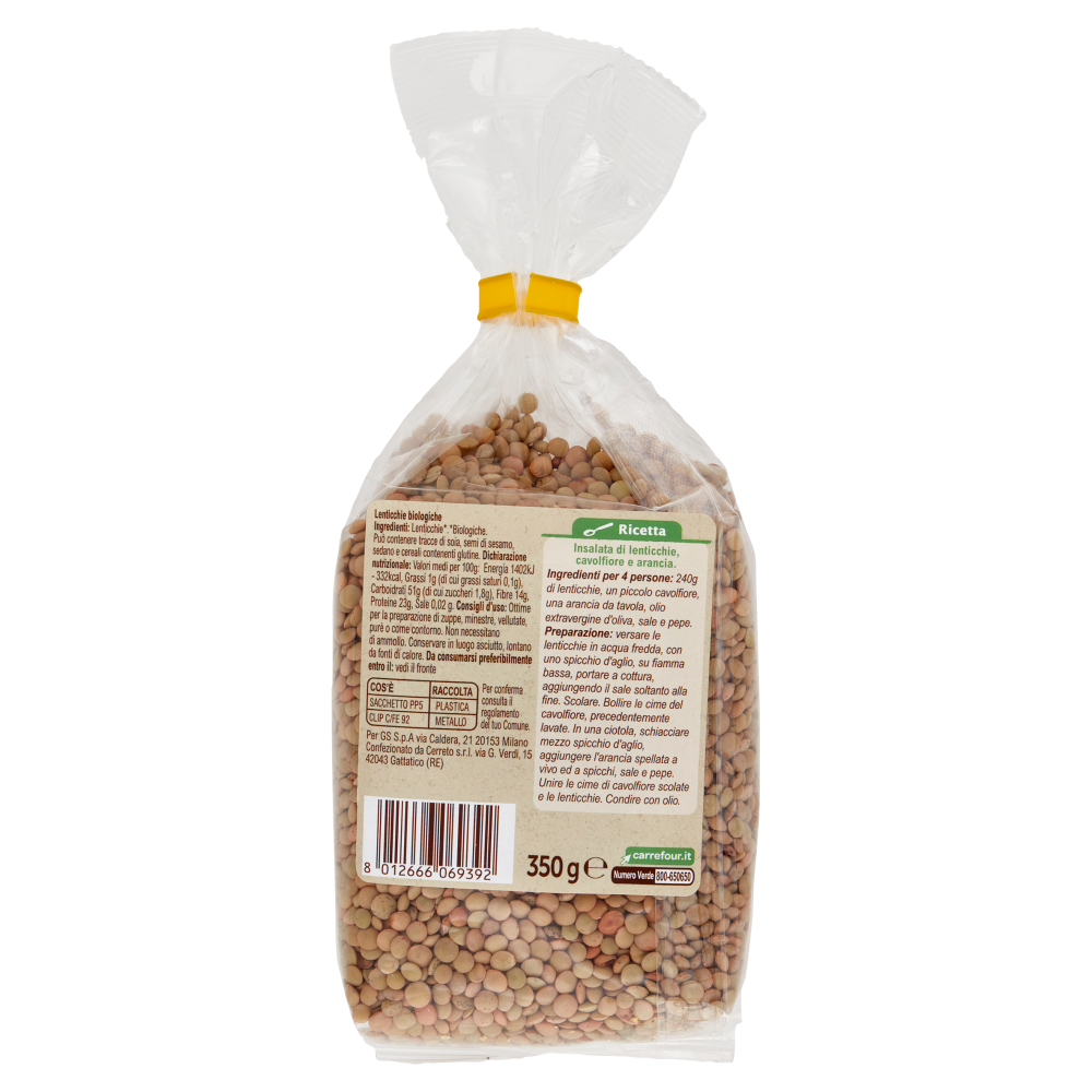 Carrefour Bio Lenticchie Biologiche 350 g